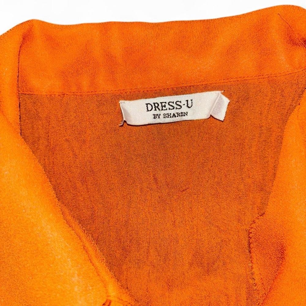 Orange Ruffled Women's Top - Picture 3 of 7